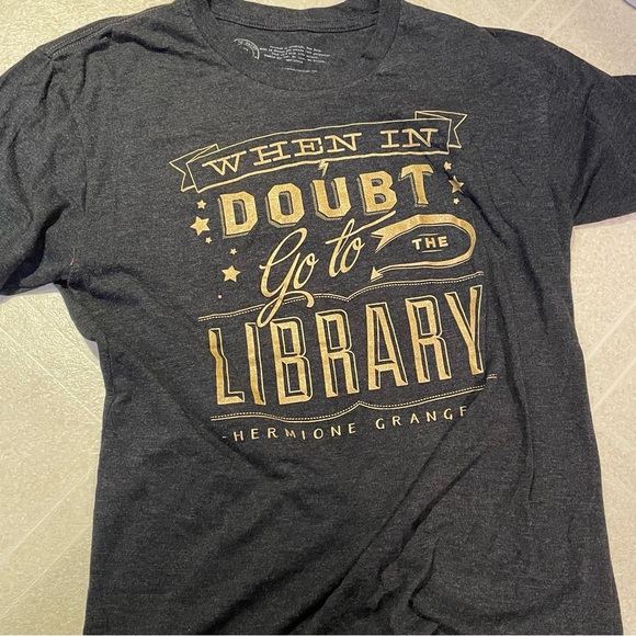 Hermione Granger quote tee in charcoal grey with gold graphics - Picture 3 of 4